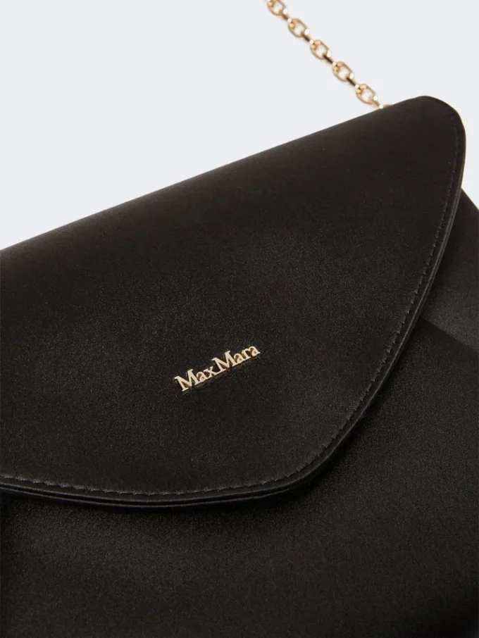 Clutch em viscose e cetim de seda, preta