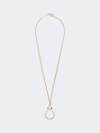 Colar com pendente com monograma, dourado