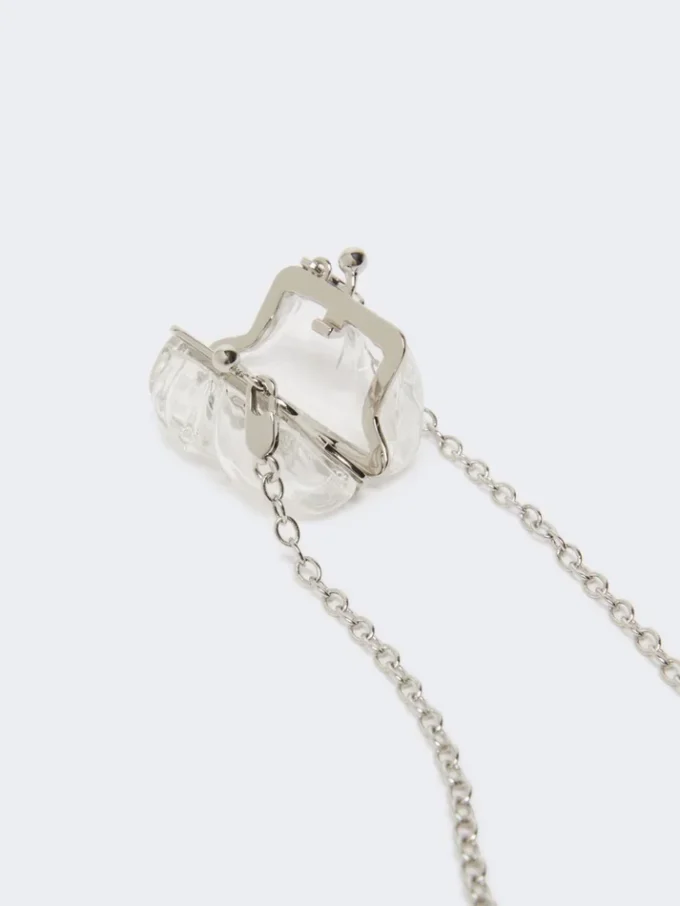 Colar com pendente em forma de bolsa Pasticcino, transparente