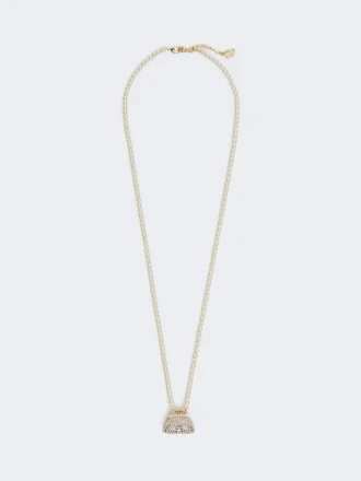 Colar com pendente em forma de saco Pasticcino, branco óptico