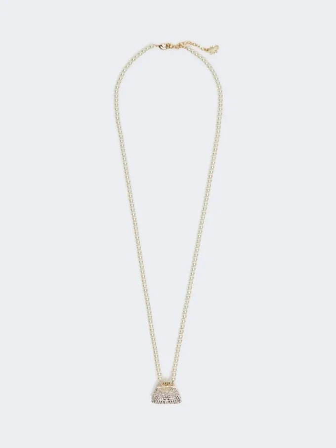Colar com pendente em forma de saco Pasticcino, branco óptico Colar com pendente em forma de saco Pasticcino, branco óptico