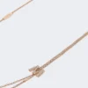 Colar comprido com detalhes de monograma, cor marfim