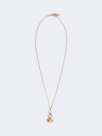Colar comprido com pendente em forma de selo, dourado