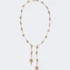– colar comprido com pingente duplo, dourado – colar comprido com pingente duplo, dourado