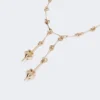– colar comprido com pingente duplo, dourado – colar comprido com pingente duplo, dourado
