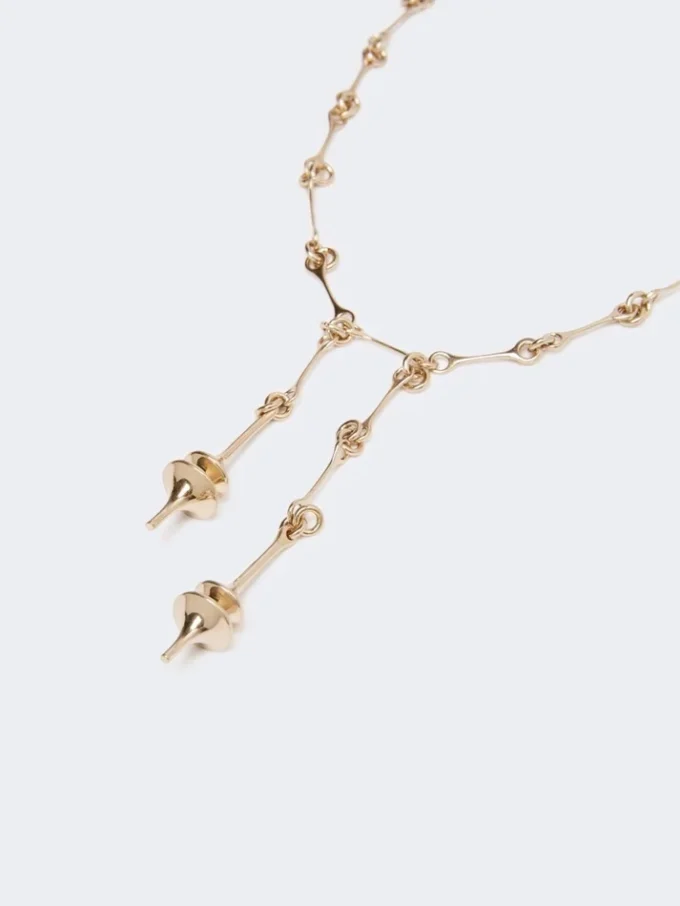 – colar comprido com pingente duplo, dourado – colar comprido com pingente duplo, dourado