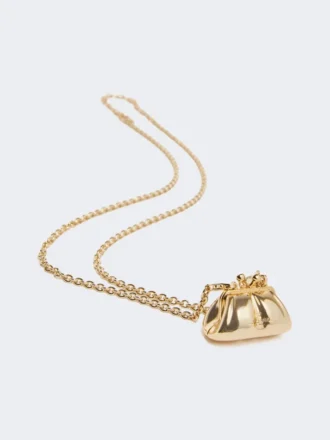 Colar comprido com pingente em forma de bolsa Pasticcino, dourado