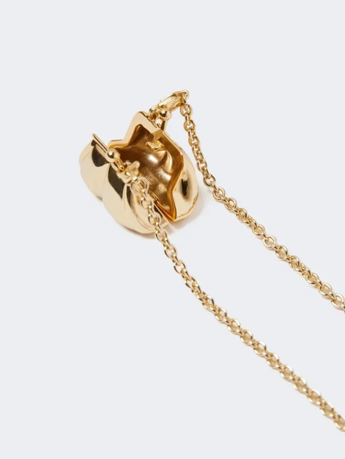Colar comprido com pingente em forma de bolsa Pasticcino, dourado Colar comprido com pingente em forma de bolsa Pasticcino, dourado