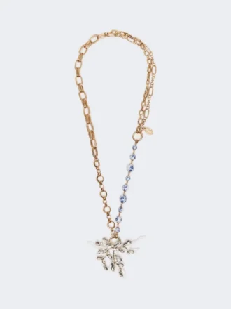 Colar de corrente em metal e cerâmica, dourado Colar de corrente em metal e cerâmica, dourado