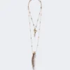Colar metálico «abissi» com strass, dourado