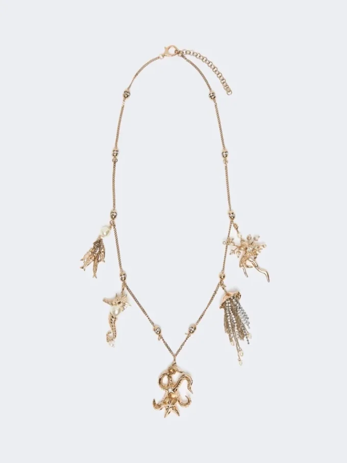 Colar metálico «abissi» com strass, dourado Colar metálico «abissi» com strass, dourado
