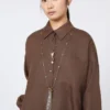 Colar metálico «abissi» com strass, dourado