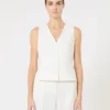 Colete em crepe de lã, branco Colete em crepe de lã, branco