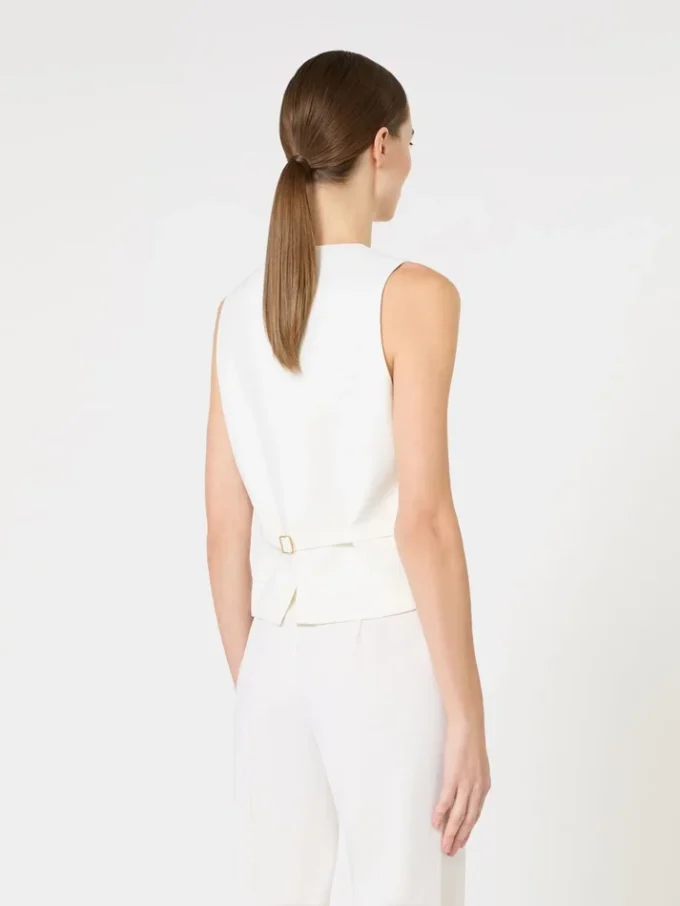 Colete em crepe de lã, branco Colete em crepe de lã, branco