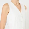 Colete em crepe de lã, branco Colete em crepe de lã, branco