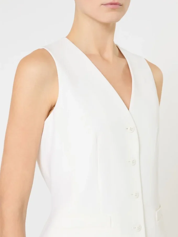 Colete em crepe de lã, branco Colete em crepe de lã, branco