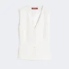 Colete em crepe de lã, branco Colete em crepe de lã, branco