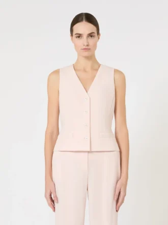 Colete em crepe de lã, rosa
