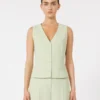 Colete em crepe de lã, verde Colete em crepe de lã, verde