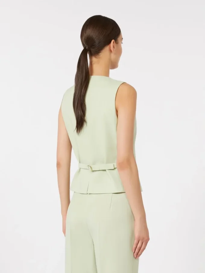 Colete em crepe de lã, verde Colete em crepe de lã, verde