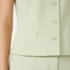 Colete em crepe de lã, verde Colete em crepe de lã, verde