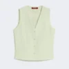 Colete em crepe de lã, verde Colete em crepe de lã, verde