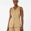 Colete em jersey jacquard às riscas, cor deserto Colete em jersey jacquard às riscas, cor deserto