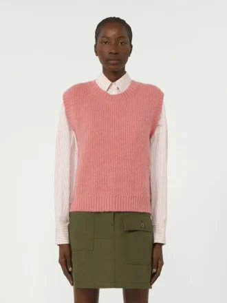 Colete em mistura de mohair, rosa antigo