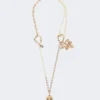 Conjunto com pingentes e cristais, dourado Conjunto com pingentes e cristais, dourado