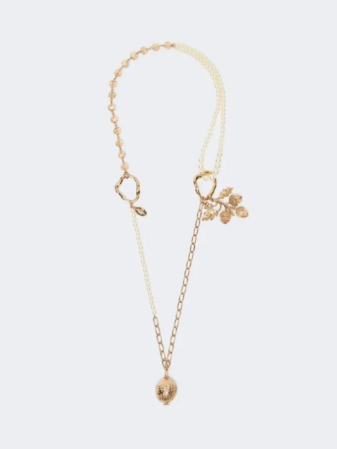 Conjunto com pingentes e cristais, dourado Conjunto com pingentes e cristais, dourado