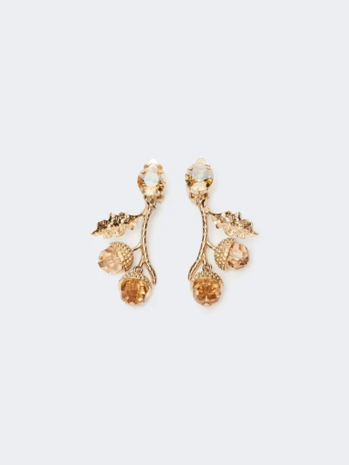 Conjunto com pingentes e cristais, dourado Conjunto com pingentes e cristais, dourado