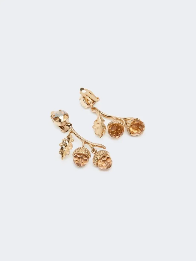 Conjunto com pingentes e cristais, dourado Conjunto com pingentes e cristais, dourado