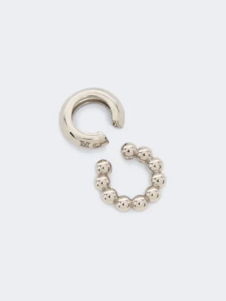 Conjunto de duas brincos tipo ear cuff, prateados