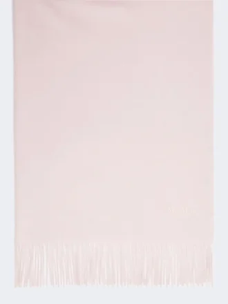 Estola de caxemira bordada e com franjas, rosa