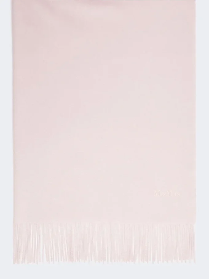 Estola de caxemira bordada e com franjas, rosa Estola de caxemira bordada e com franjas, rosa