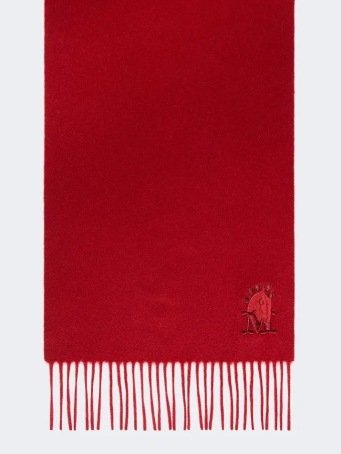 Estola de caxemira com franjas, vermelho escuro Estola de caxemira com franjas, vermelho escuro