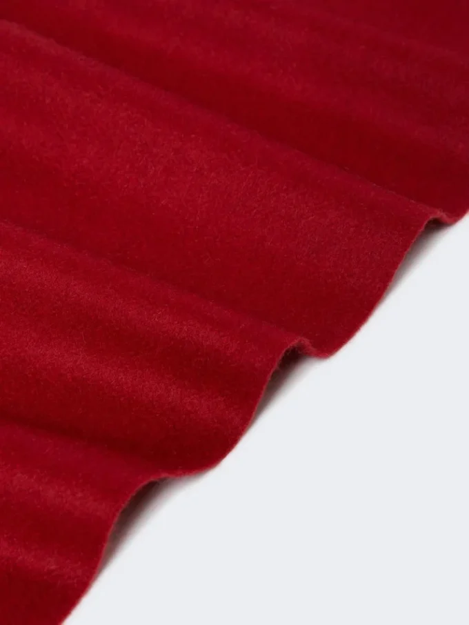 Estola de caxemira com franjas, vermelho escuro Estola de caxemira com franjas, vermelho escuro