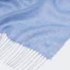 Estola de linho com franjas, azul claro