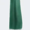 Estola de linho com franjas, verde salva Estola de linho com franjas, verde salva
