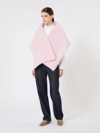 Estola em alpaca e lã, bege-rosa Estola em alpaca e lã, bege-rosa