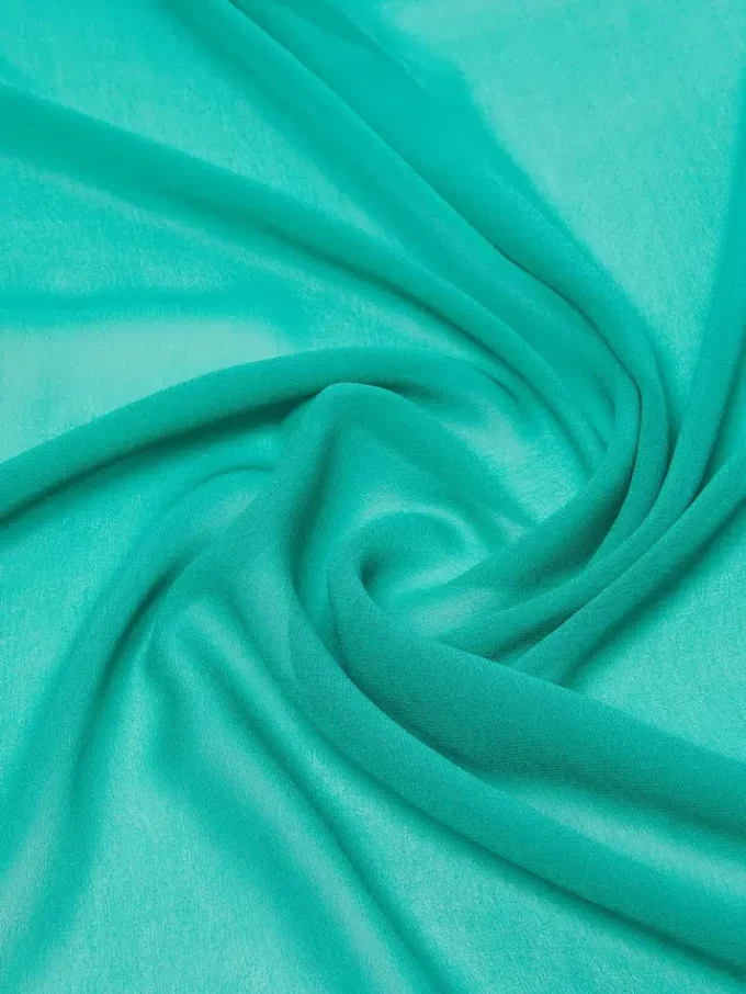 Estola em georgette de seda, verde