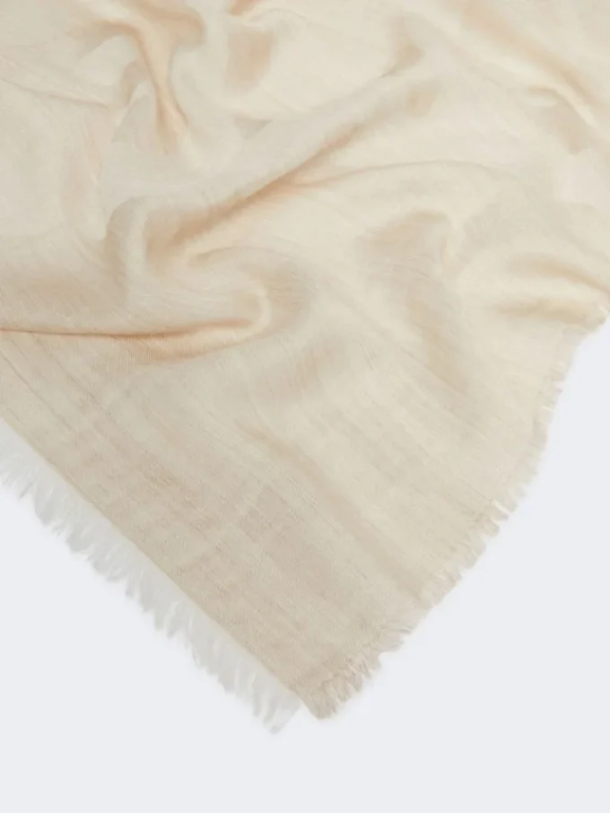 Estola em jacquard de seda, caxemira e lã, bege Estola em jacquard de seda, caxemira e lã, bege
