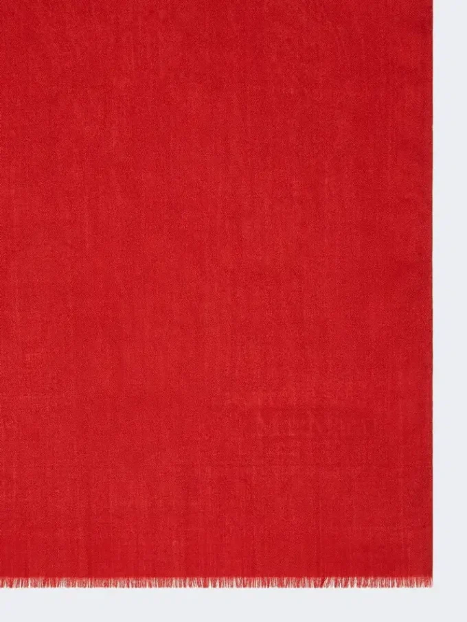 Estola em malha jacquard de lã e seda, vermelha Estola em malha jacquard de lã e seda, vermelha