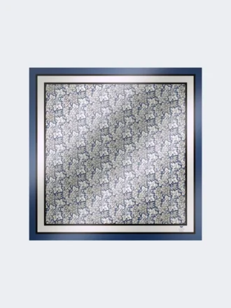 Foulard de seda estampado, azul da China