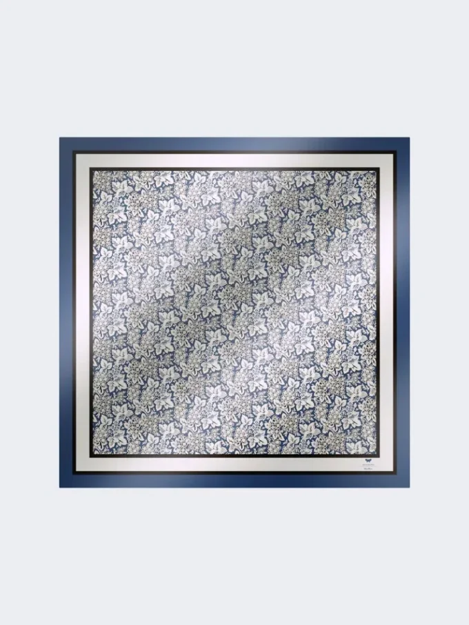 Foulard de seda estampado, azul da China