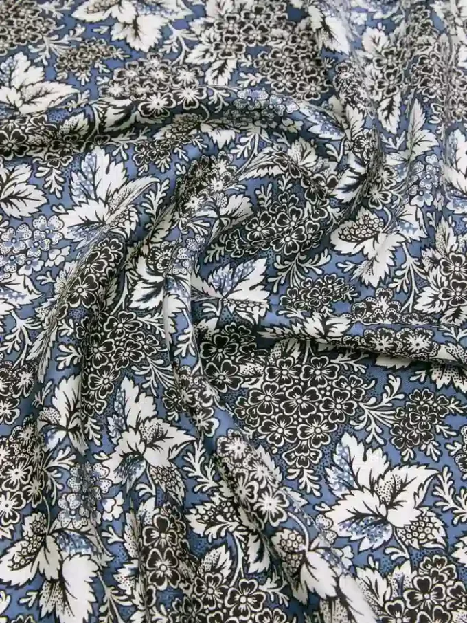 Foulard de seda estampado, azul da China