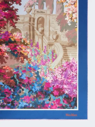 Foulard de seda estampado, azul-escuro