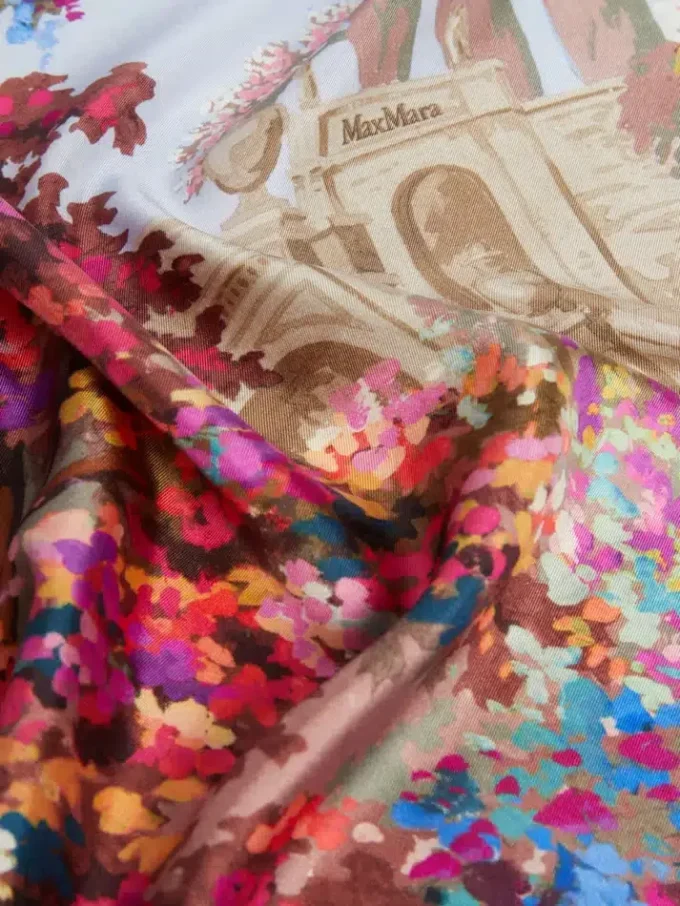 Foulard de seda estampado, azul-escuro Foulard de seda estampado, azul-escuro
