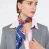 Foulard de seda estampado, azul-escuro Foulard de seda estampado, azul-escuro