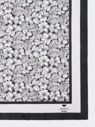 Foulard de seda estampado, branco óptico